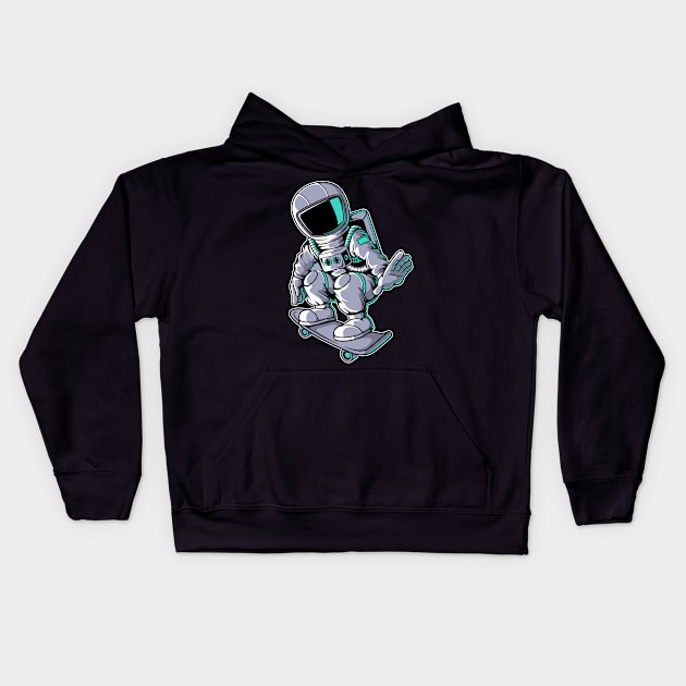 Astronaut Skater Kids Hoodie by ArtisticParadigms